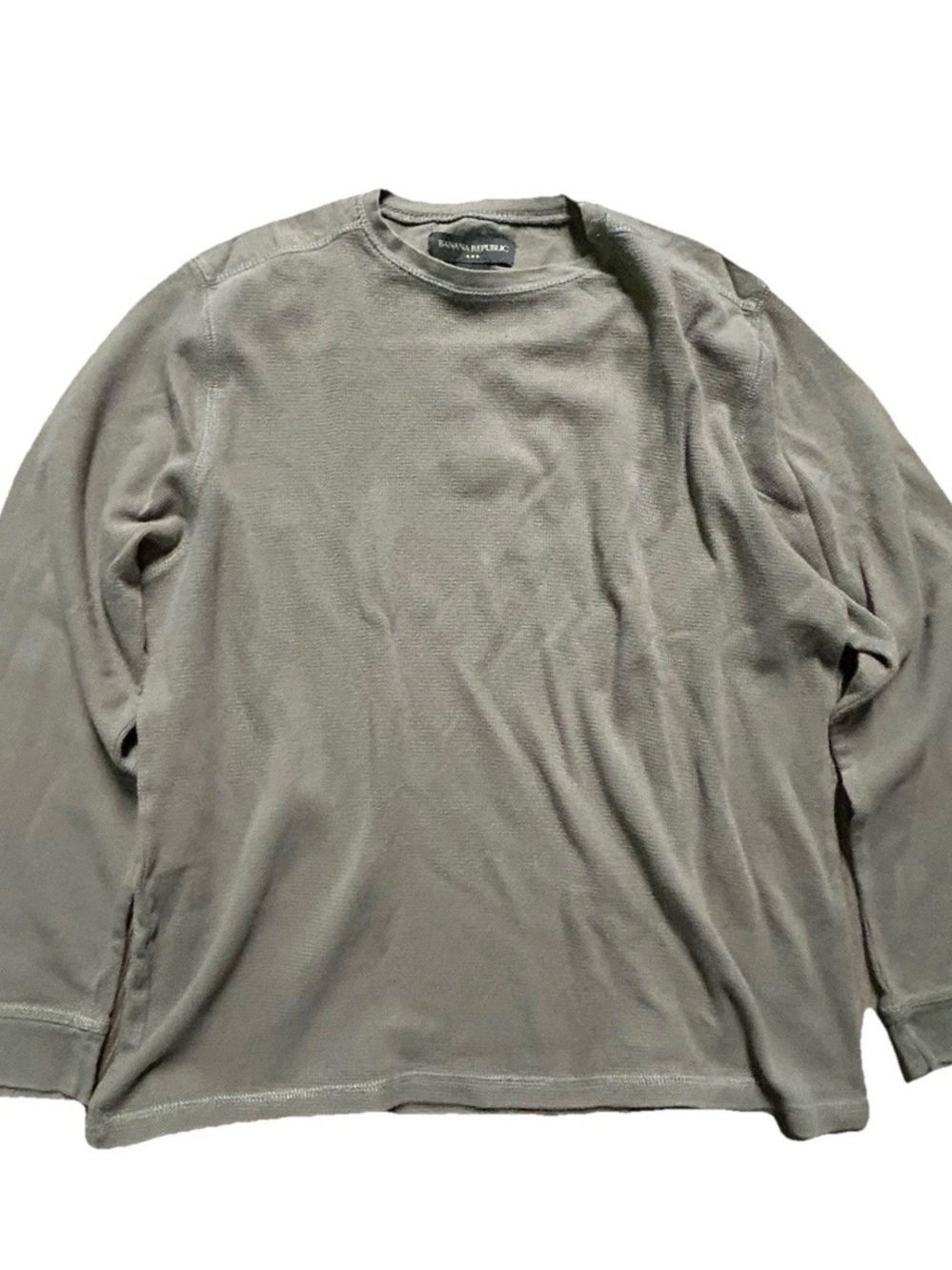 Men’s Banana Republic Brown Waffle Long Sleeve Cotton Shirt Size XL